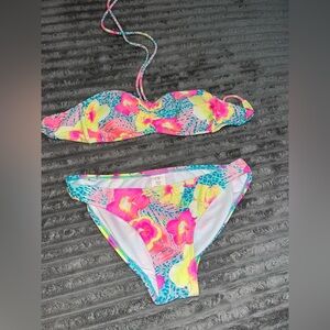 VTG 90s OP Bikini SM Ocean Pacific Floral Swimsuit  2-PC Set Y2K Small 3/5